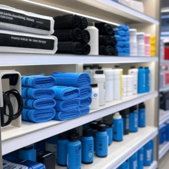 Popularne akcesoria sportowe zaprezentowane w nowoczesnym układzie