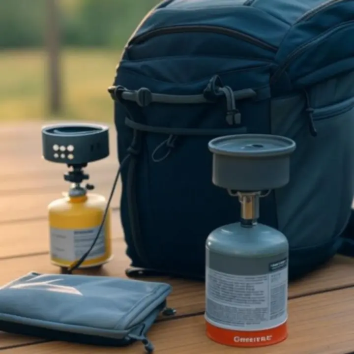 Zestaw startowy outdoor z plecakiem, kuchenką turystyczną i apteczką