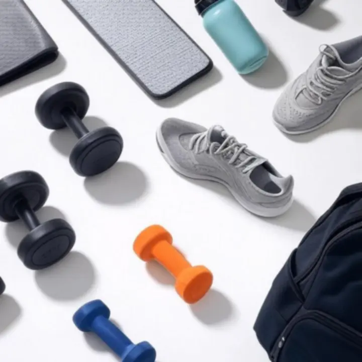 Przykładowa siatka produktów sportowych w nowoczesnym sklepie internetowym